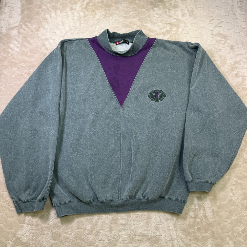 VTG M.E. Sports Imprints‎ Crewneck Sweatshirt Sz XL FADED WORN STAINED Look